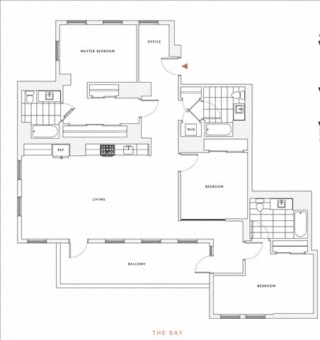 Floor plan for 3 beds, 3 baths, 1621 sqft