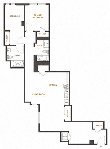 Floor plan for 3 beds, 2 baths, 1146 sqft