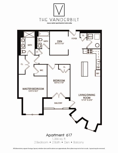 Floor plan for 2 beds, 2 baths, 1422 sqft