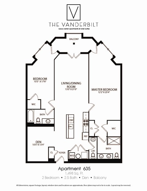 Floor plan for 2 beds, 2.5 baths, 1302 sqft