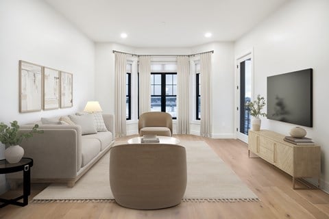Floor plan for 1 bed, 1.5 baths, 1047 sqft