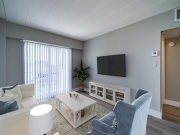 Dayton apartment for rent - a living room with a couch and a table