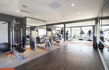 Fitness studio with precor and matrix equipment