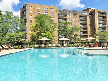 Heated pool with trellis, sun shelf & cabanas