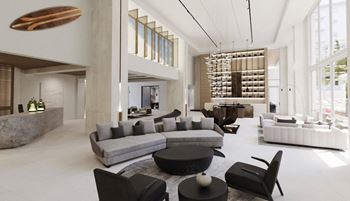 Impressive clubhouse with lounge spaces, social kitchen and coffee bar