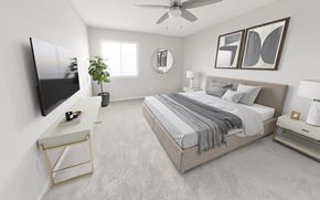 Mayfield Heights apartment for rent - Main bedrooms with ceiling fan