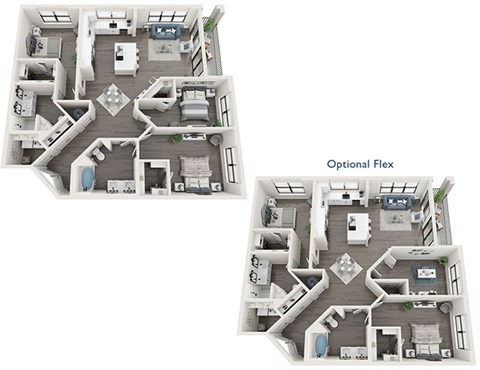 Floor plan for 3 beds, 2 baths, 1693 sqft