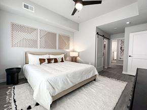 Franklin apartment for rent - Main bedroom, closet and bathroom entrance in model