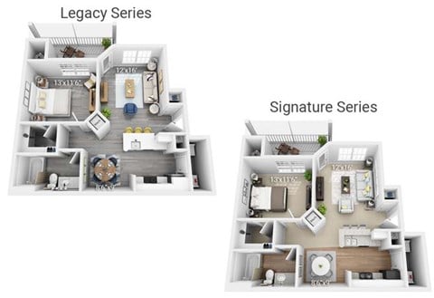 Floor plan for 1 bed, 1 bath, 815 sqft