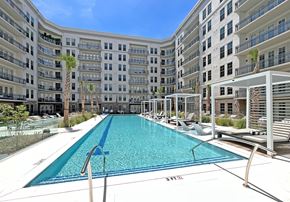 Mount Pleasant apartment for rent - Infinity-edge saltwater pool with wet deck lounge, cabanas, lounge chairs and day beds