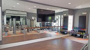 Charlotte apartment for rent - Fitness center with virtual training and barre bar