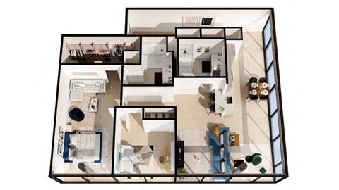 Floor plan for 2 beds, 2 baths, 1452 sqft