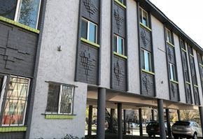 Denver apartment for rent - A building with Chinese characters on the side.