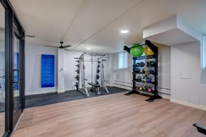 Denver apartment for rent - Fitness center with weight equipment and storage at Belle on the Park Apartments, Denver, CO