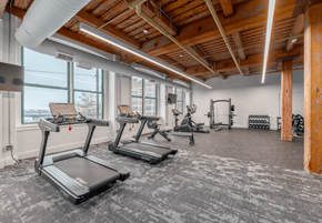 Cleveland apartment for rent - Gym with treadmills at Shorehaus Lofts Apartments, Ohio