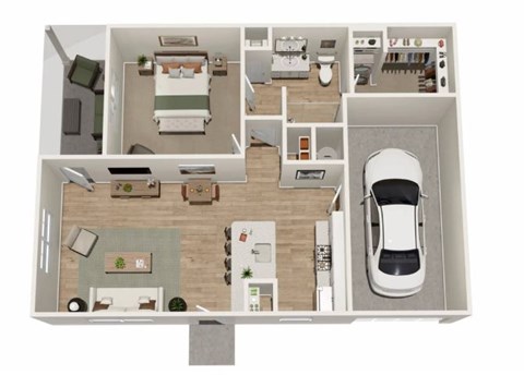 Floor plan for 1 bed, 1 bath, 802 sqft