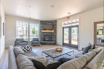 Living room with fireplace