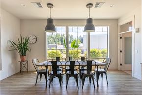Silverton apartment for rent - A dining room with a table set for six at Silverplace Apartment Homes, Silverton