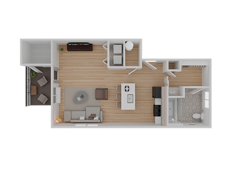 Floor plan for studio, 1 bath, 547 sqft