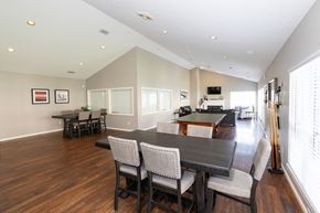 Lafayette apartment for rent - A dining room with a dark wood table and chairs.