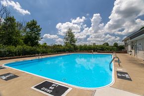 West Lafayette apartment for rent - A pool with a sign that says "Do Not Dive" on the ground.