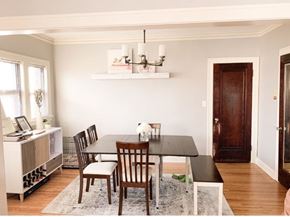 Minneapolis apartment for rent - A dining room with a table and chairs.