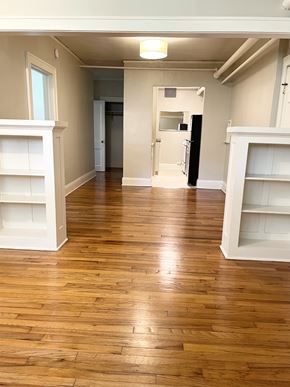 Saint Paul apartment for rent - Original hardwood floors throughout.  Built-in banquet bookshelves..