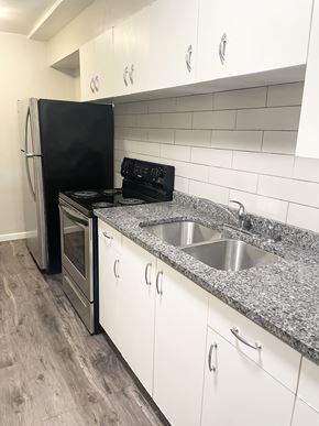 Saint Paul apartment for rent - Updated kitchen with granite countertops, stainless steel appliances and ceramic tiled backsplash.
