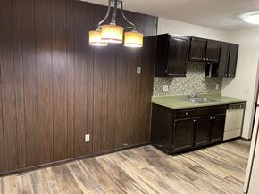 Fridley apartment for rent - Rich wood paneling.