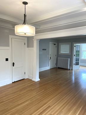 St. Paul apartment for rent - A room with a wooden floor and a white ceiling.