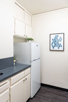 Portland apartment for rent - large kitchen with ample cupboards and full-size fridge