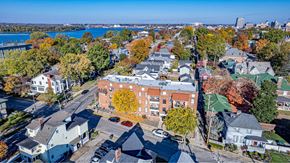 Evansville apartment for rent - A small town with a large body of water in the background.