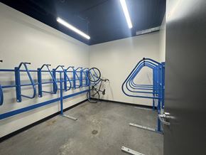 Logan apartment for rent - A bike is parked in a bike rack.