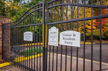 Entrance gate with sign boards