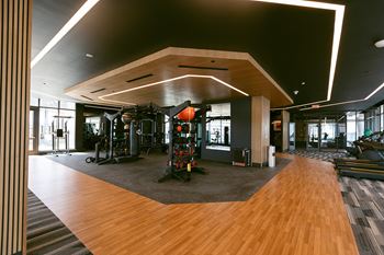 Gym with exercise machines