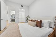 Los Angeles apartment for rent - Bedroom with a large bed at 701 Hudson, California