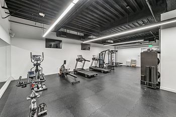 Gym with variety of fitness equipments