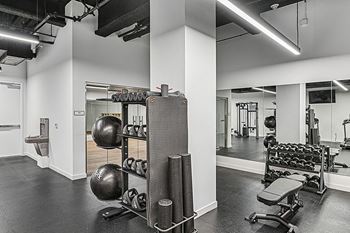 Modern equipments in fitness center