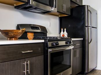 Kitchen with stove top oven 
