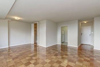 Unfurnished checkered floor living room