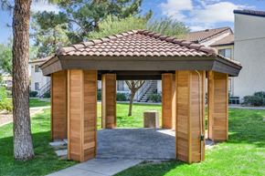 Phoenix apartment for rent - A wooden gazebo at Solara, Phoenix Arizona