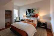 Inglewood apartment for rent - Bedroom with large bed at Sora Apartments, Inglewood, CA