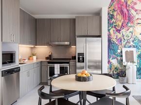 Atlanta apartment for rent - Kitchen with cabinets at Lofts at Centennial Yards, Atlanta, GA, 30303