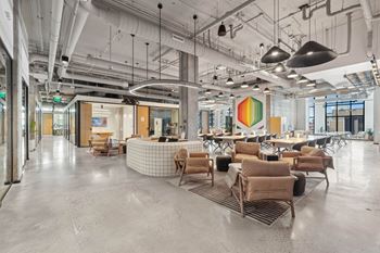 Spacious common room with comfortable chairs