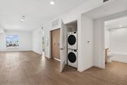 Los Angeles apartment for rent - A laundry room with a washer and dryer in it.