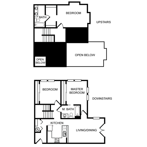 Floor plan for 3 beds, 2 baths, 1513 sqft