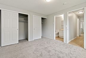 Kent apartment for rent - A white door is open to a bathroom.