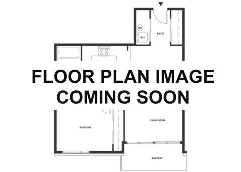 Floor plan for 1 bed, 1 bath, 703 sqft