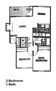 Floor plan for 2 beds, 1 bath, 860 sqft