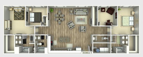 Floor plan for 3 beds, 3.5 baths, 1840 sqft